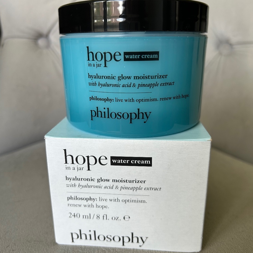 Philosophy Hope in a Jar Water Cream Hyaluronic Glow Moisturizer 8 ounce jar NIB